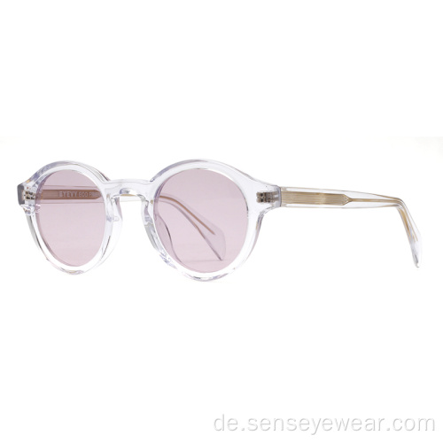 Vintage UV400 ECO Runde Acetat Polarisierte Sonnenbrille